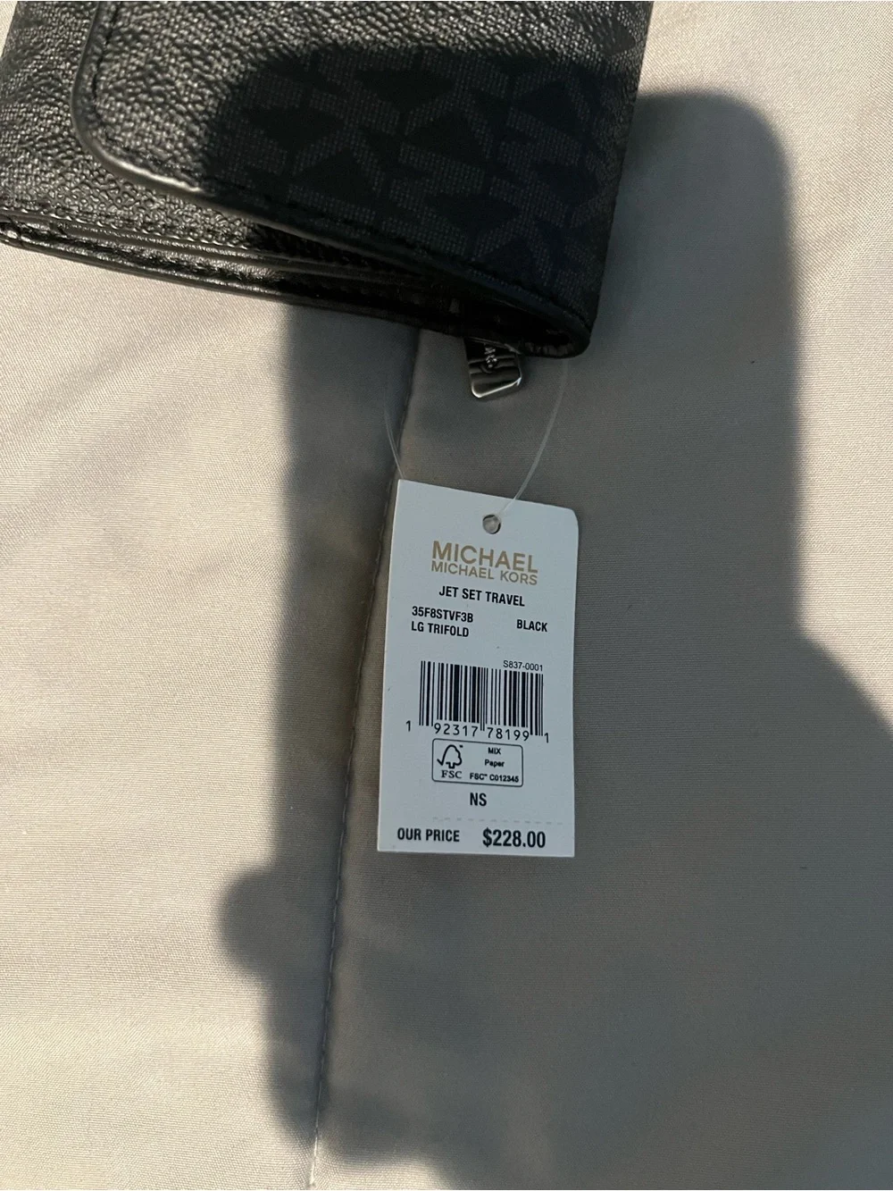 Michael Kors Black Signature Trifold Wallet